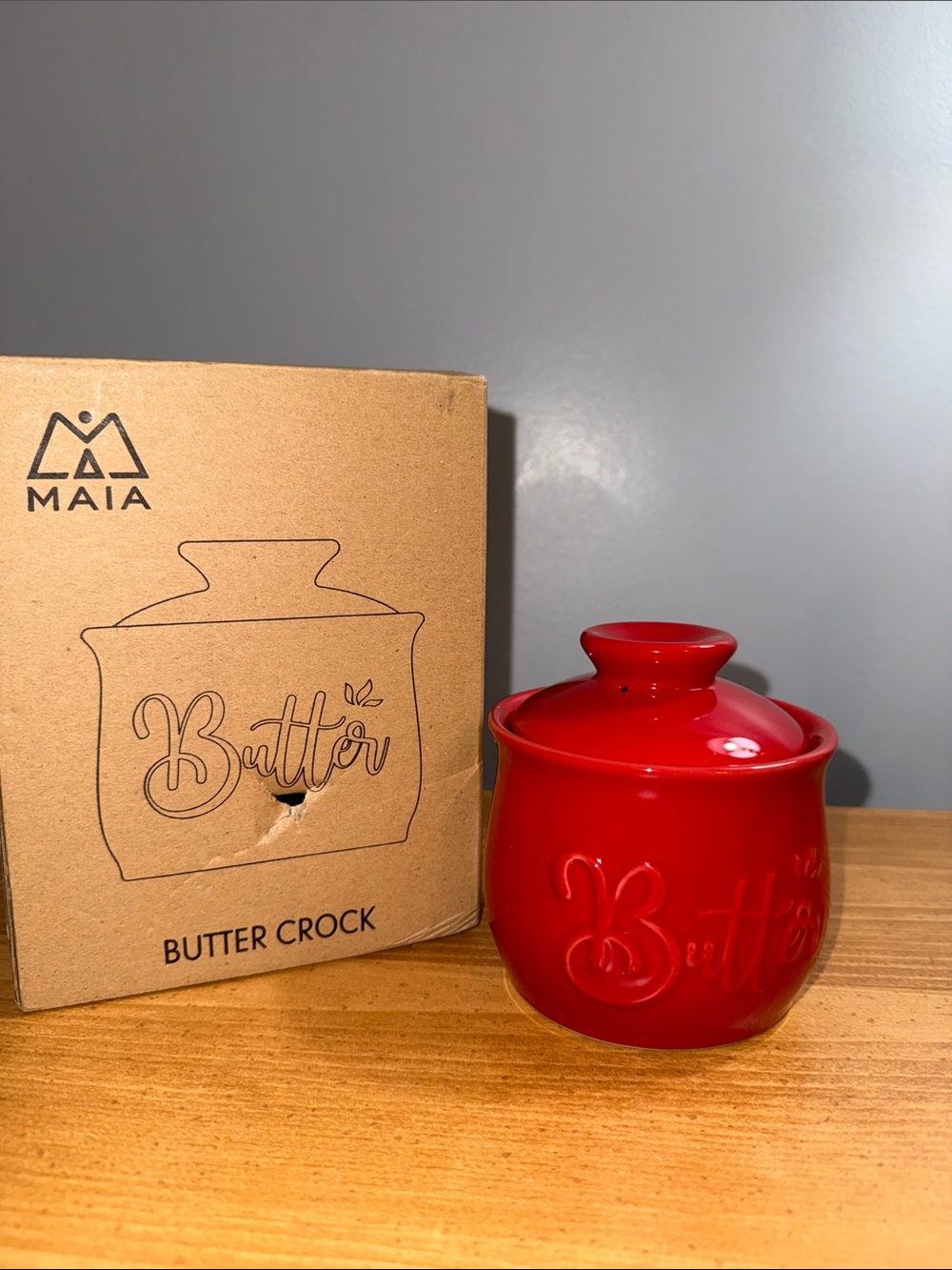 Black Ceramic Butter Crock with Lid